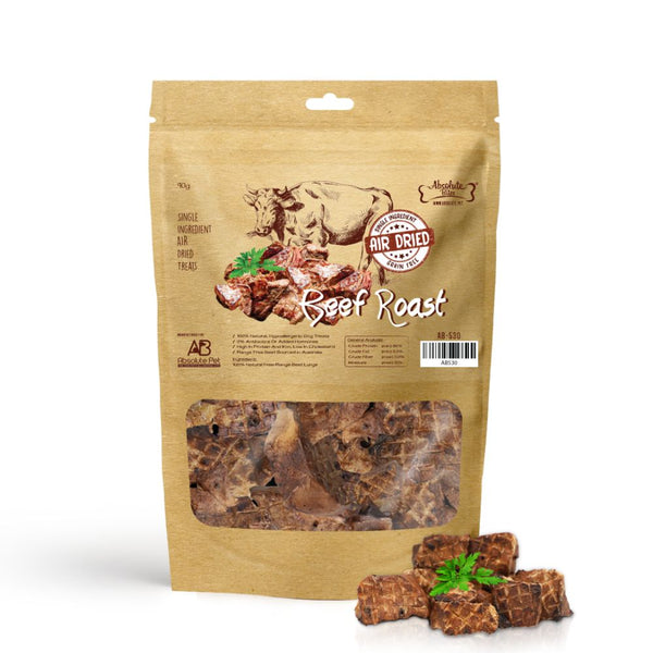 [2 FOR $50] Absolute Bites Air-Dried Beef Roast Dog Treats, 250g (BB: 26 MAY 24)