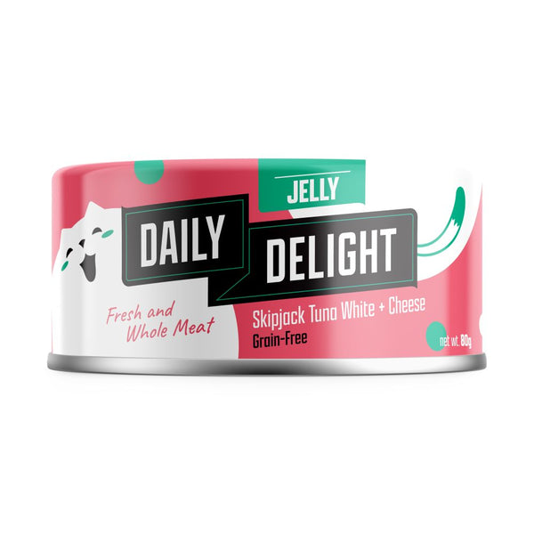 Daily Delight Skipjack Tuna White with Cheese in Jelly Canned Cat Food, 80g