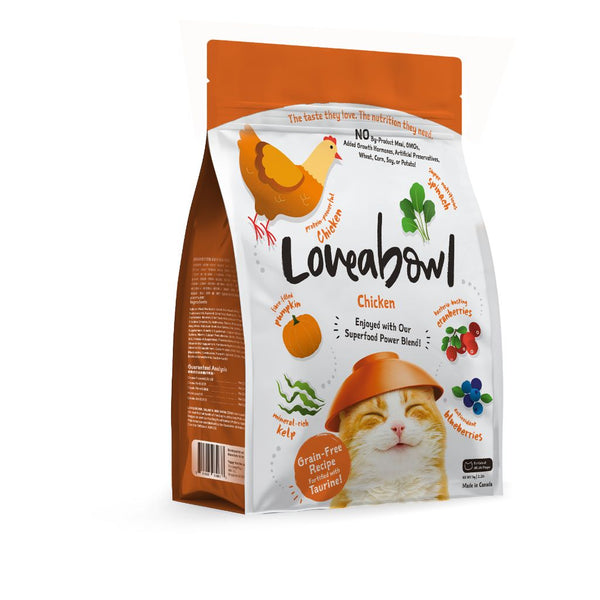 SALE! Loveabowl Grain-Free Chicken Dry Cat Food, 1kg (EXP: 17 APR 24)