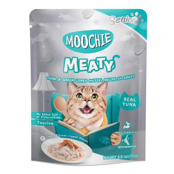 Moochie Meaty Tuna & Green Lipped Mussel in Gravy Wet Cat Food, 70g