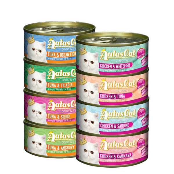 [10 FOR $228] Aatas Cat Assorted Wet Cat Food, 80g x 24