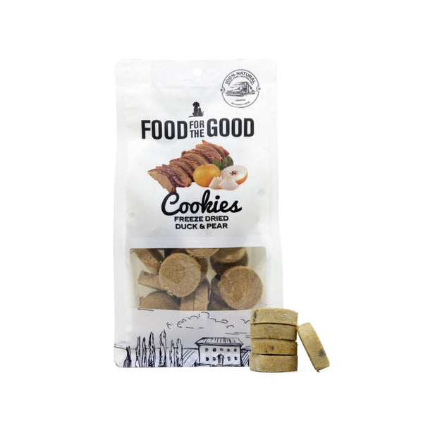 Food For The Good Freeze Dried Duck & Pear Cookies Pet Treats, 70g