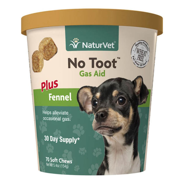 Naturvet No Toot Gas Aid Plus Fennel Soft Chews Dog Supplement, 70 ct.