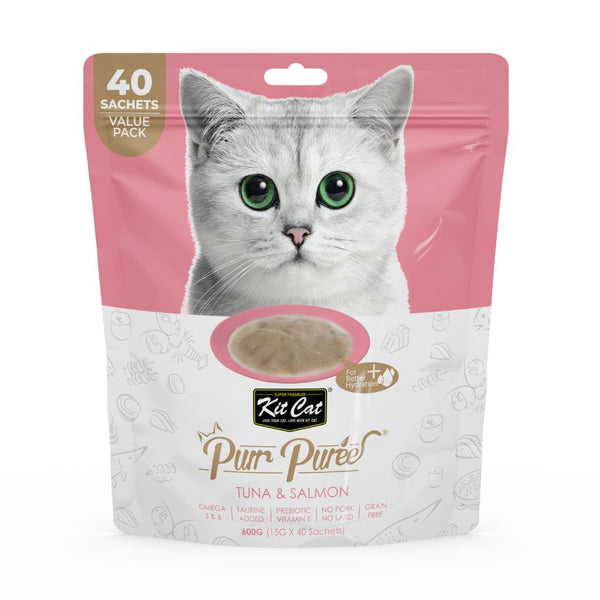 Kit Cat Purr Puree Tuna & Salmon Cat Treats Value Pack, 15g x 40