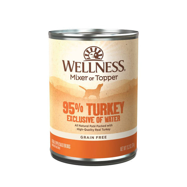 Wellness 95 Percent Turkey Canned Dog Food Topper, 374g