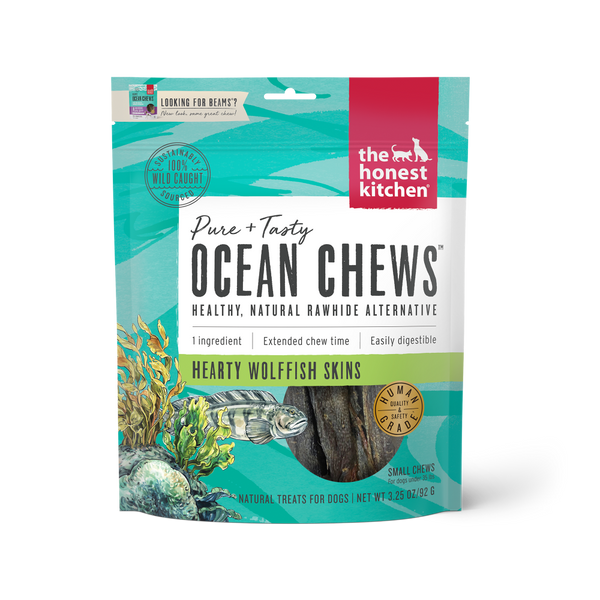 The Honest Kitchen - Ocean Chews Hearty Wolffish Skins Beams, 3.25oz