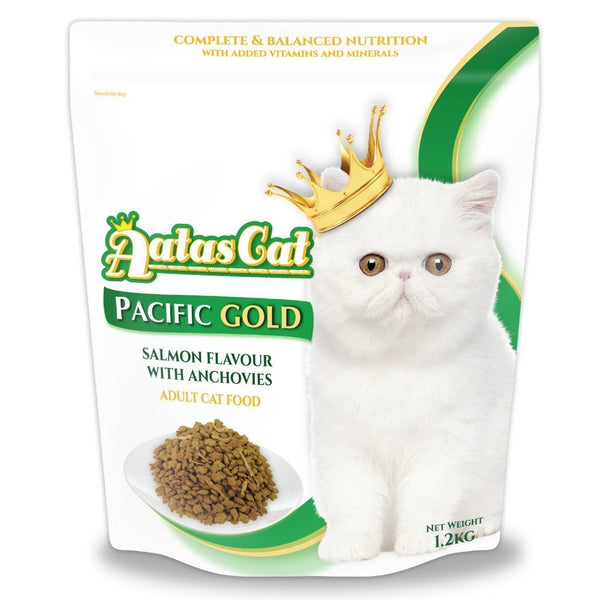 Aatas Cat Pacific Gold Salmon with Anchovies Dry Cat Food, 1.2kg.Happy Hoomans 