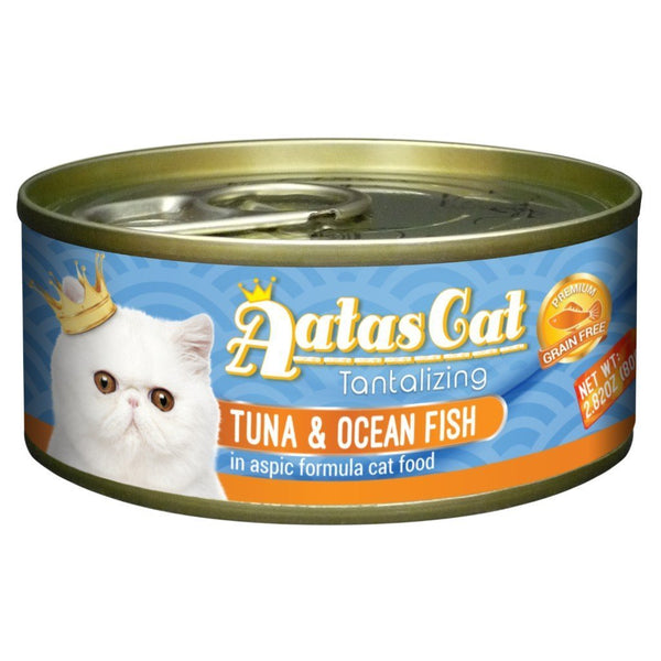 Aatas Cat Tantalizing Tuna & Ocean Fish in Aspic Canned Cat Food, 80g.Happy Hoomans 