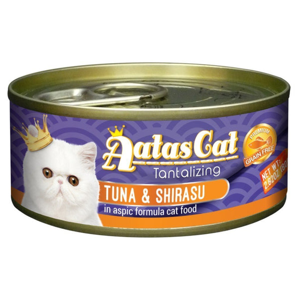 Aatas Cat Tantalizing Tuna & Shirasu in Aspic Canned Cat Food, 80g.Happy Hoomans 