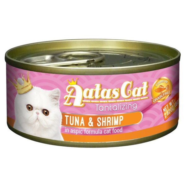 Aatas Cat Tantalizing Tuna & Shrimp in Aspic Canned Cat Food, 80g.Happy Hoomans 