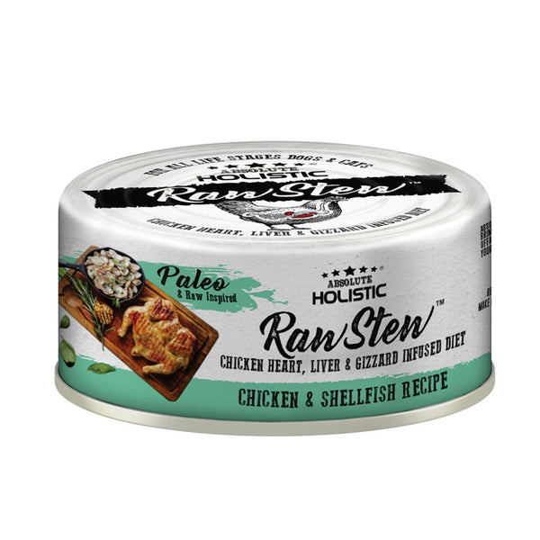 Absolute Holistic Raw Stew Chicken & Shellfish Recipe Wet Pet Food, 80g.Happy Hoomans 
