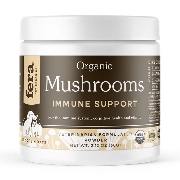 Fera Pet Organics Mushroom Blend for Immune System Pet Supplement, 60g