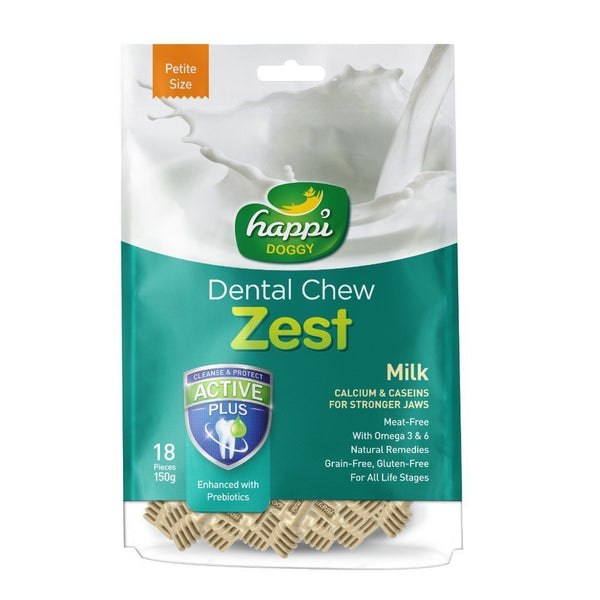 Happi Doggy Zest Milk Dog Dental Chews (2 Sizes) - Happy Hoomans