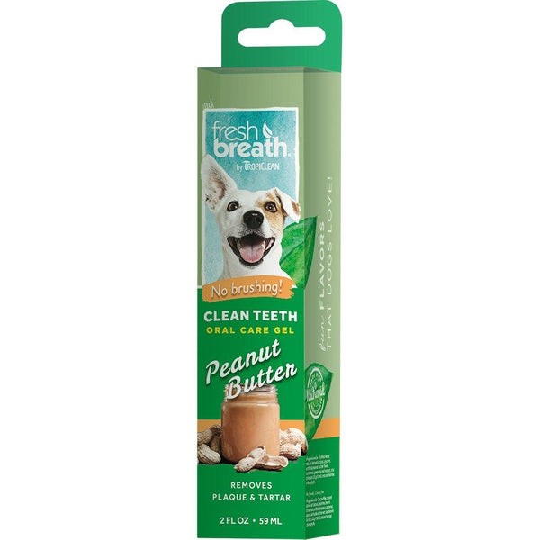 Tropiclean Fresh Breath Peanut Butter Clean Teeth Gel, 2 oz - Happy Hoomans