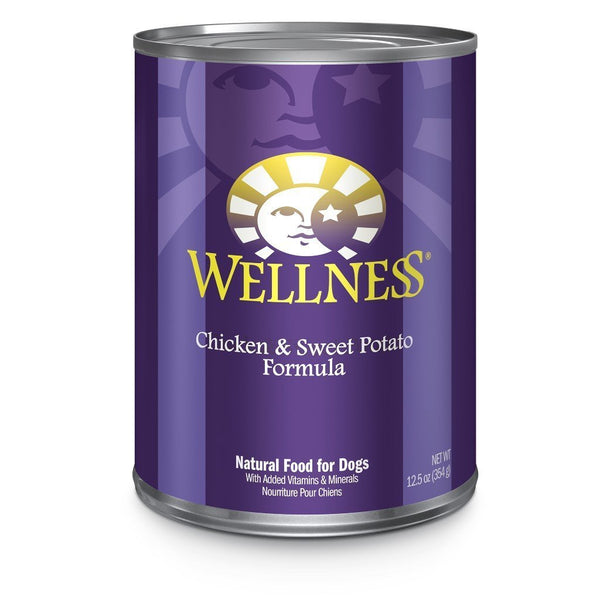 Wellness Complete Health Pate Chicken & Sweet Potato Formula Wet Dog Food, 354g - Happy Hoomans