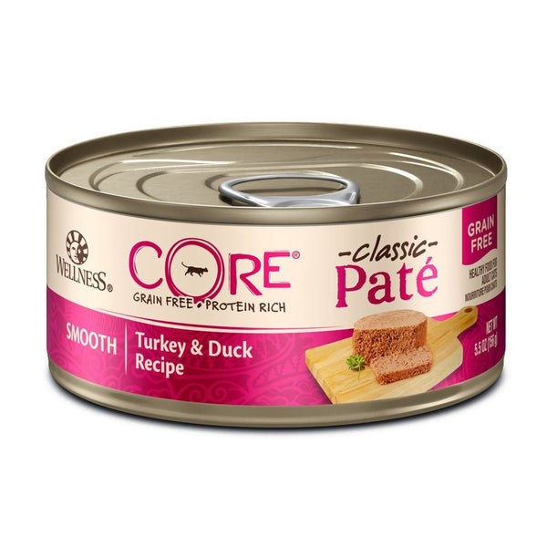 Wellness CORE Classic Pate Turkey & Duck Canned Cat Food, 5.5oz - Happy Hoomans