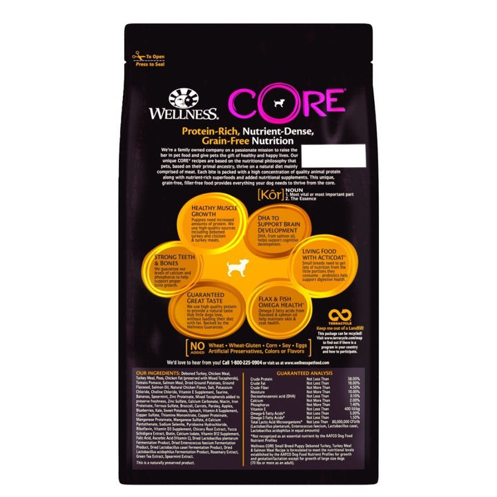 Wellness Core Grain-Free Small Breed Puppy Recipe Dry Dog Food (2 Sizes) - Happy Hoomans