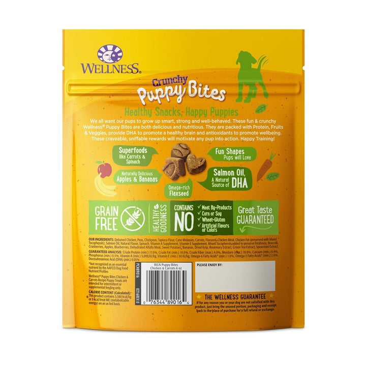 Wellness Puppy Bites Chicken & Carrots Grain-Free Crunchy Dog Treats, 170g - Happy Hoomans