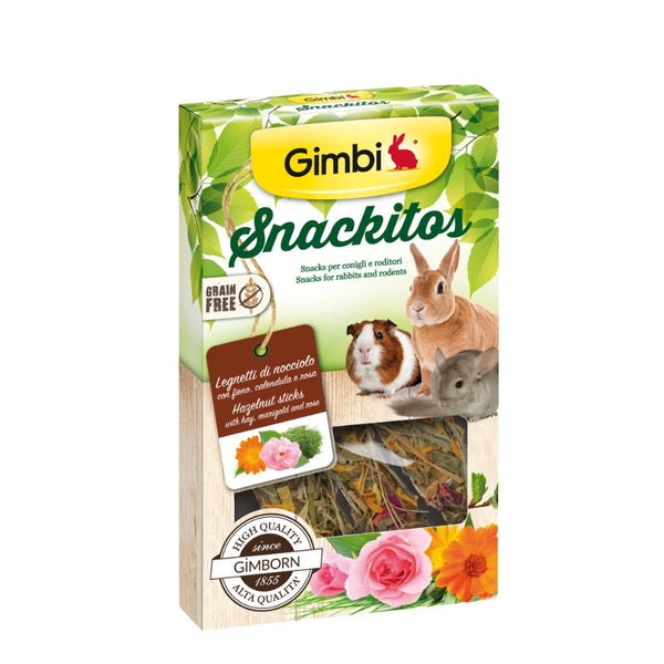 Gimbi Snackitos Hazelnut Sticks Small Animal Treats, 45g