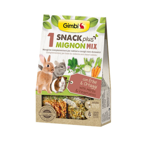Gimbi Snack Plus Mignon Herbs & Vegetables Mix 1 for Small Animals, 50g