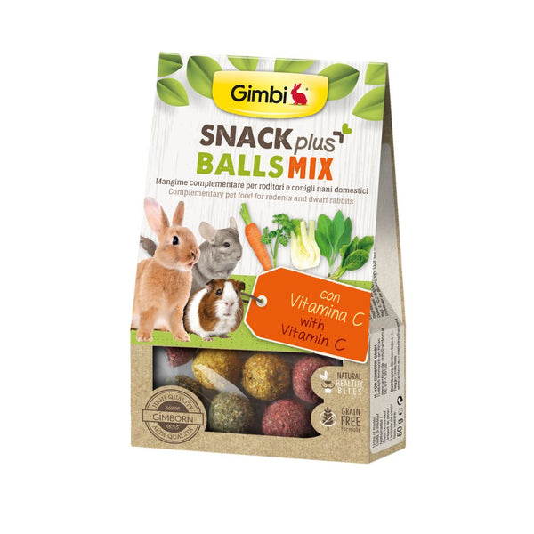 Gimbi Snack Plus Balls Mix for Small Animals, 50g