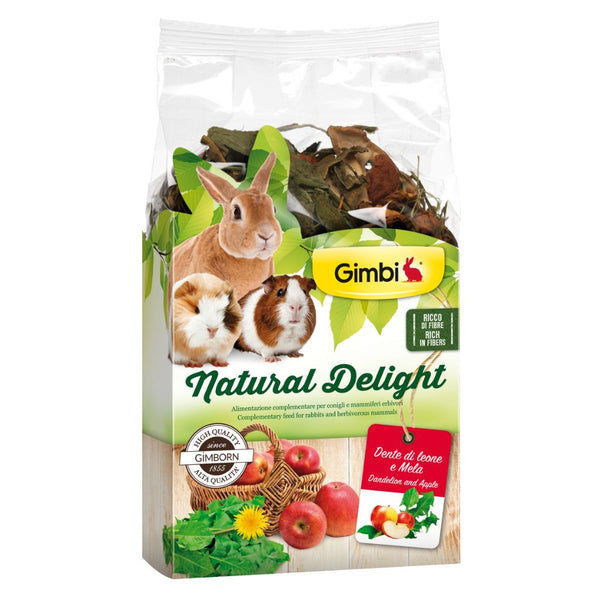 Gimbi Natural Delight Dandelion + Apple Chips Small Animal Treats, 100g