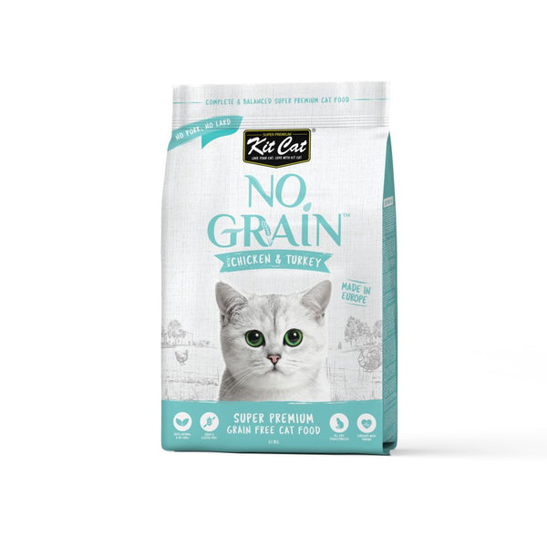 SALE! Kit Cat No Grain Chicken & Turkey Dry Cat Food, 1kg (EXP: 28 APR 24)