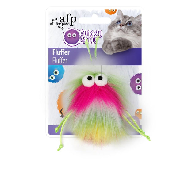 All For Paws Furry Ball Fluffer Catnip Plush Toy (3 Colours)