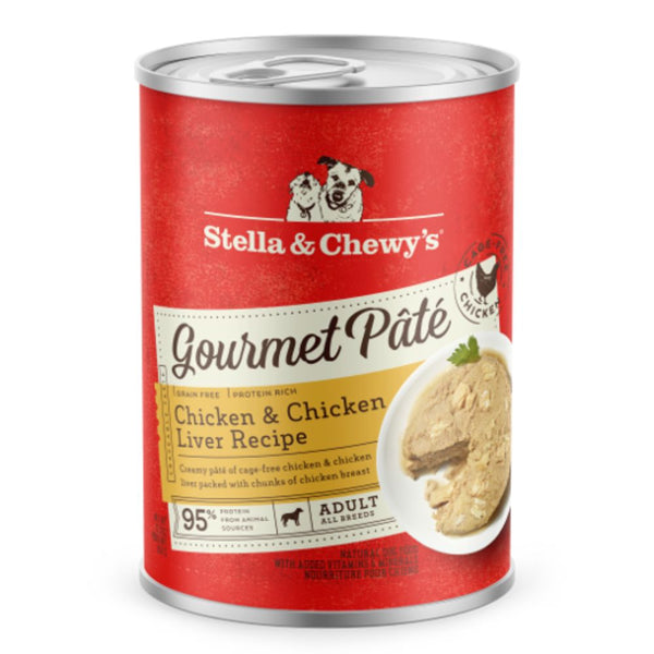 Stella & Chewy's Gourmet Pate Chicken & Chicken Liver Recipe Wet Dog Food, 12.5oz
