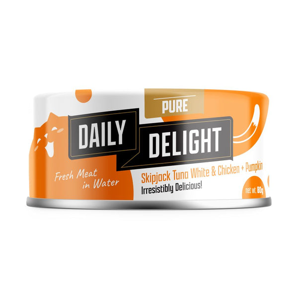 Daily Delight Pure Skipjack Tuna White & Chicken with Pumpkin Canned Cat Food, 80g