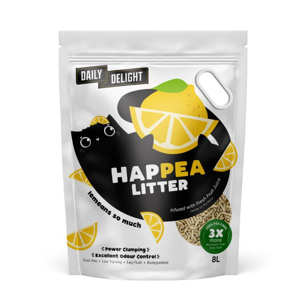 Daily Delight Happea Lemon Pea Fibre Cat Litter, 8L