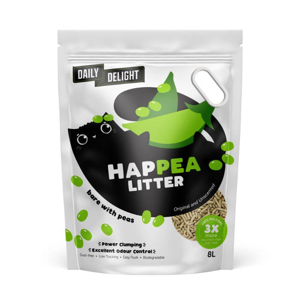 Daily Delight Happea Unscented Pea Fibre Cat Litter, 8L
