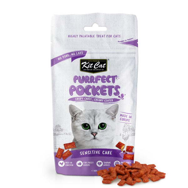 Kit Cat Purrfect Pockets Sensitive Care Crunchy Cat Treats, 60g