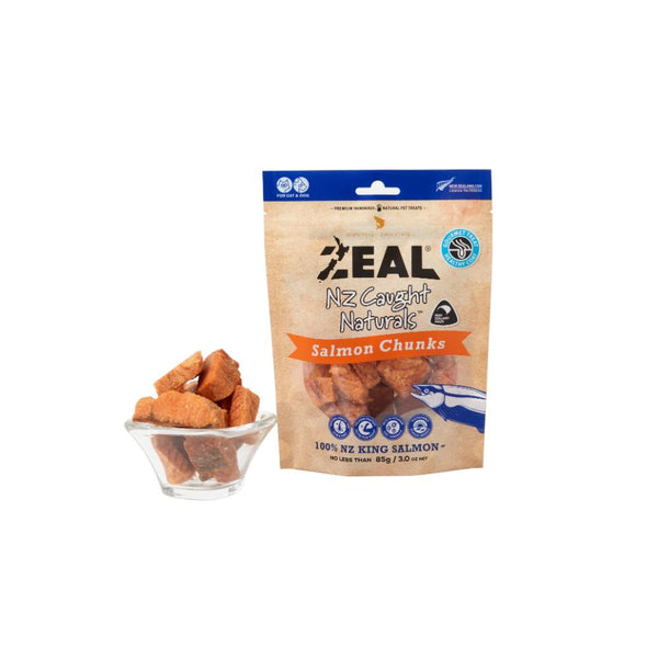 Zeal Salmon Chunks Air-Dried Dog Treats, 85g