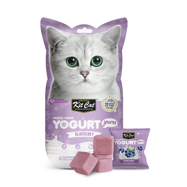 SALE! Kit Cat Yogurt Yums Blueberry Freeze-Dried Cat Treat, 10 Pcs (EXP: 26 MAR 24)