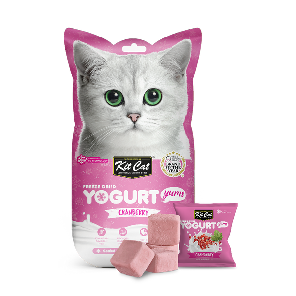 SALE! Kit Cat Yogurt Yums Cranberry Freeze-Dried Cat Treat, 10 Pcs (EXP: 26 MAR 24)