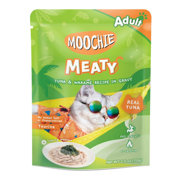 Moochie Meaty Tuna & Wakame in Gravy Wet Cat Food, 70g