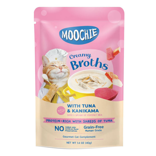 Moochie Creamy Broth with Tuna & Kanikama Wet Cat Food, 40g