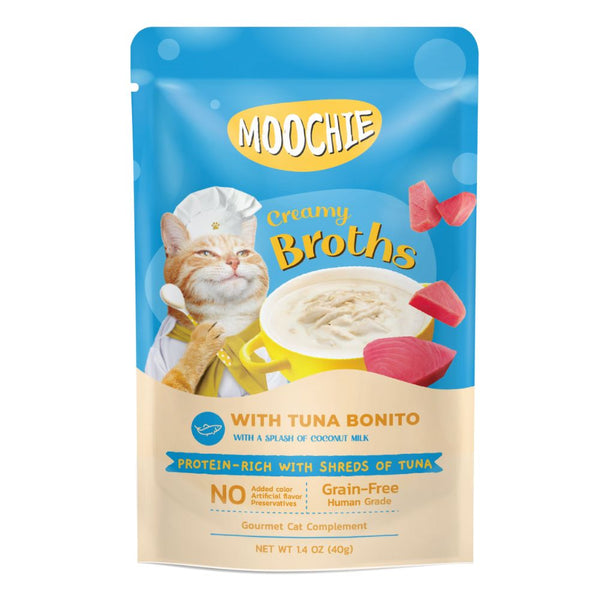 Moochie Creamy Broth with Tuna Bonito Wet Cat Food, 40g