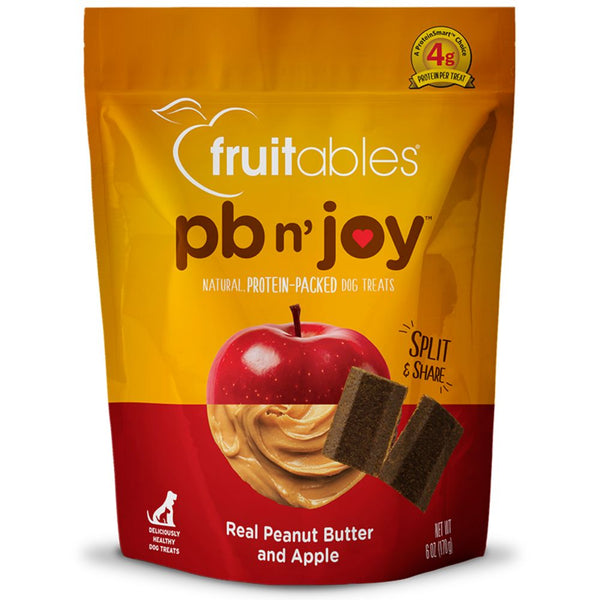 Fruitables PB N' Joy Peanut Butter & Apple Bar Soft Dog Treats, 6oz