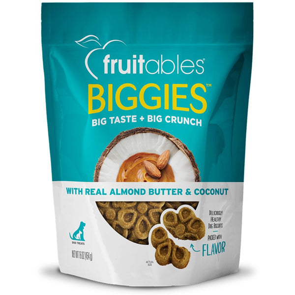 Fruitables Biggies Almond Butter & Coconut Crunchy Dog Treat, 16oz