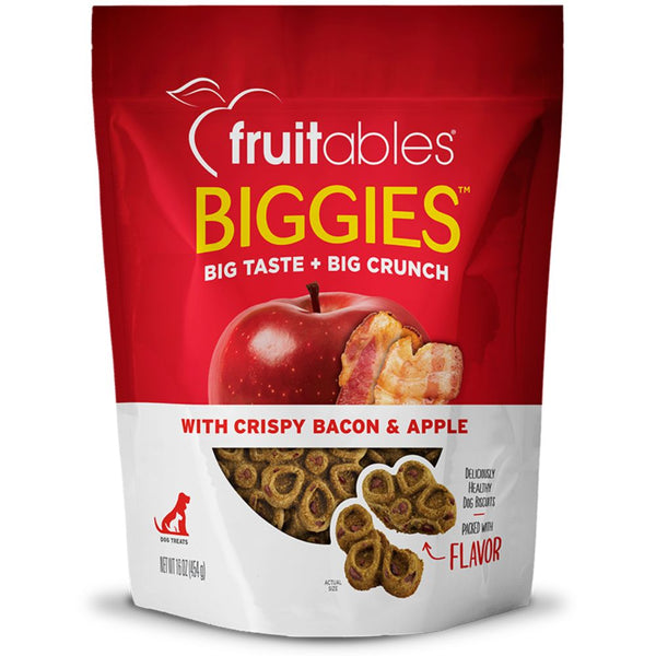 Fruitables Biggies Crispy Bacon & Apple Crunchy Dog Treat, 16oz