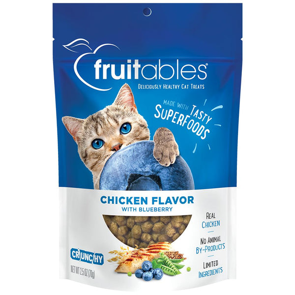 Fruitables Chicken with Blueberry Crunchy Cat Treats, 2.5oz