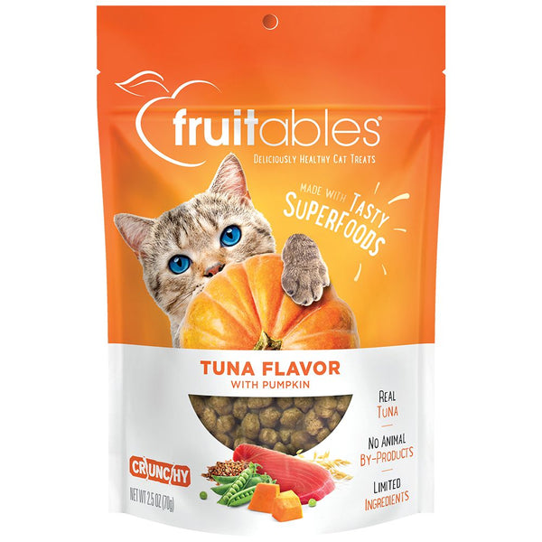 Fruitables Tuna with Pumpkin Crunchy Cat Treats, 2.5oz