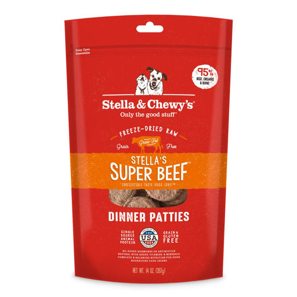 Stella & Chewy's Super Beef Dinner Patties Freeze-Dried Raw Dog Food (2 Sizes)