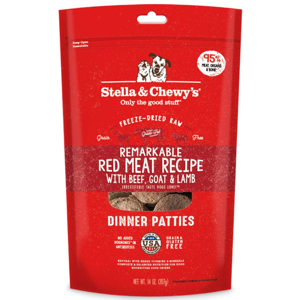 Stella & Chewy's Remarkable Red Meat Dinner Patties Freeze-Dried Raw Dog Food, 14oz