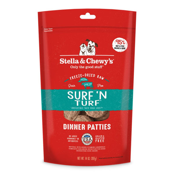 Stella & Chewy's Surf N Turf Dinner Patties Freeze-Dried Raw Dog Food (2 Sizes)