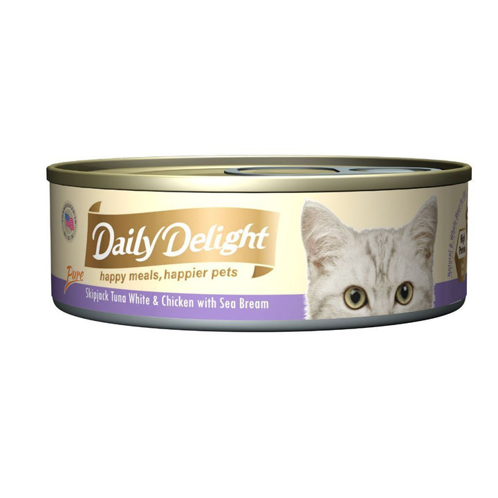 [24 FOR $29.80]: Daily Delight Assorted Pure Skipjack Tuna Wet Cat Food, 80g - Happy Hoomans