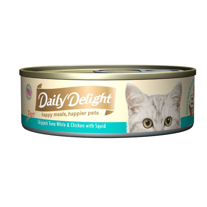 [24 FOR $29.80]: Daily Delight Assorted Pure Skipjack Tuna Wet Cat Food, 80g - Happy Hoomans