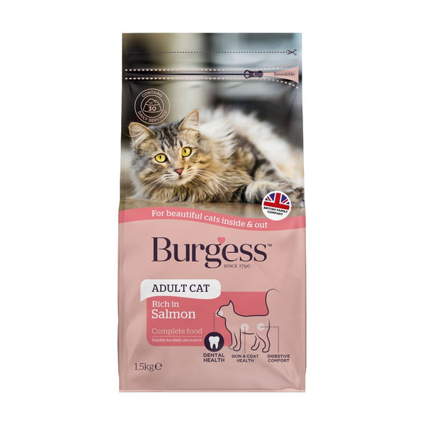 Burgess Adult Scottish Salmon Dry Cat Food, 1.5kg